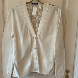 White Pink Tartan cardigan